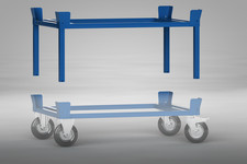 Palettenfahrgestell Aufsatzrahmen Höhe 370mm Palette Gitterbox Transportroller