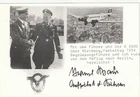 Hans Baur signed photo. WW1 flying Ace & Personal Pilot to A Hitler