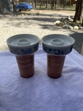 Goebel China Burgund Pair Candlestick Holders Mint