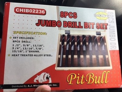 PitBull Pit Bull  8-piece jumbo drill bit set New in Box
