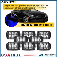 Pure Blue LED Rock Lights 8Pods - Waterproof LED Underglow Underbody Glow Lamp P