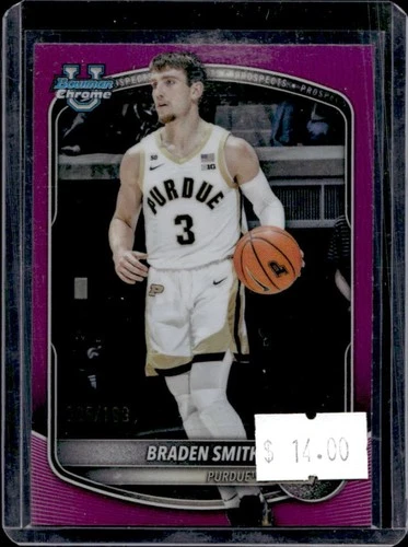 2025-26 Bowman Braden Smith Chrome Prospects Refractor Fuchsia #/199