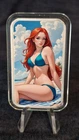 Sexy! 1 oz colorized Silver Bar " Beach Watch" Midnight Mint W/COA