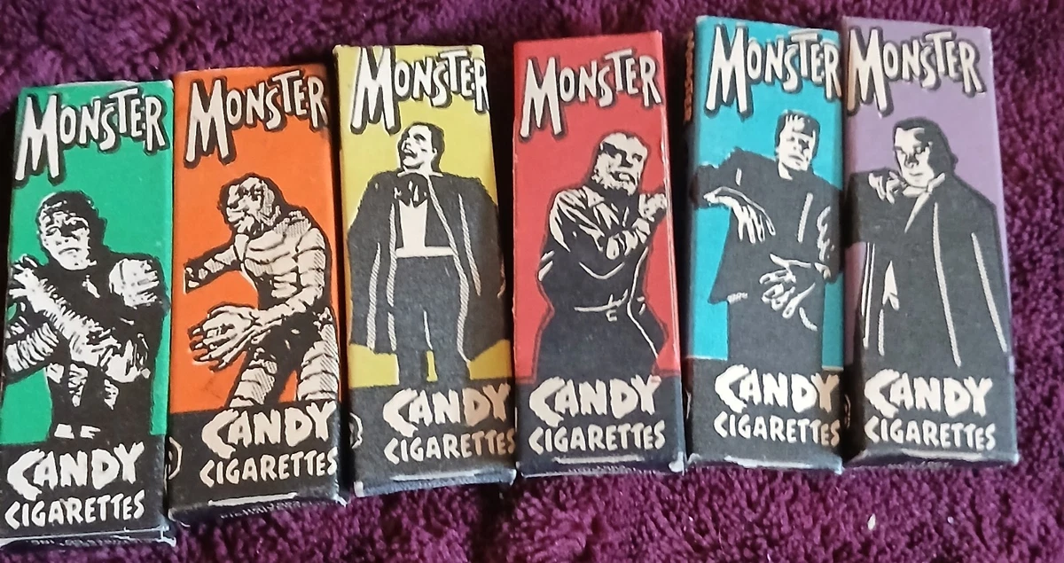 monster candy cigarettes candy?? Each pack contains 10 white candy sticks and you do not need an ID for these sweets Candy Cigarettes-24 Boxes