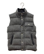 COMME des GARCONS HOMME Leather herringbone down vest Size: XS Gray HF-V002 Men