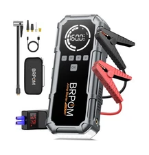 Jump Starter with Air Compressor, BRPOM 8000A Portable Car Jump Sta... Fast Ship
