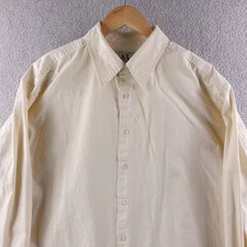 Vintage AX Armani Exchange Mens XL Cream Long Sleeve Button Up Shirt Preppy