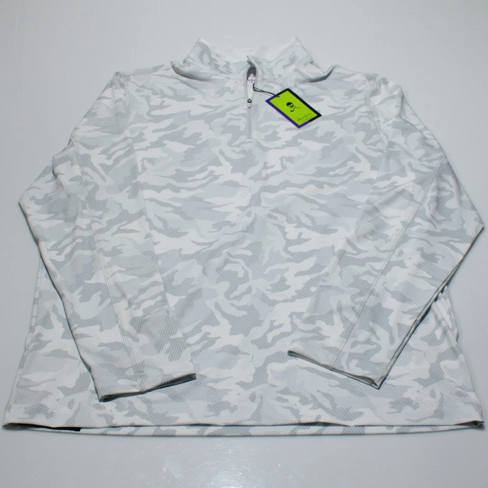 Pullover Robert Graham Nuevo con Etiquetas Faro 1/4 Cremallera Talla L en Blanco/Gris Camuflaje Mezcla de Poliéster Foto 3 de 4