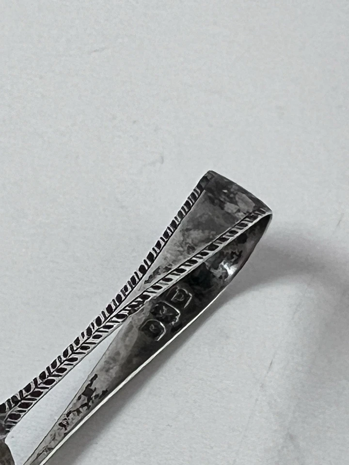 Pinzas de azúcar antiguas de plata maciza - C & S Ltd, Birmingham 1914 raras Foto 2 de 4