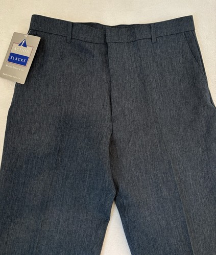 Pantaloni eleganti uomo Levi’s Action Slacks nuovi con etichette vintage grigio scuro taglia 36x30 - Foto 2 di 12