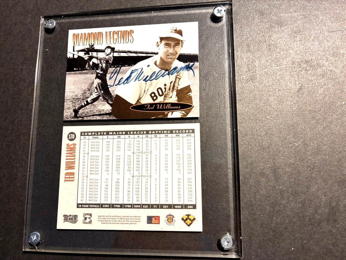 Ted Williams Baseball Original Autographed Sports Trading Cards