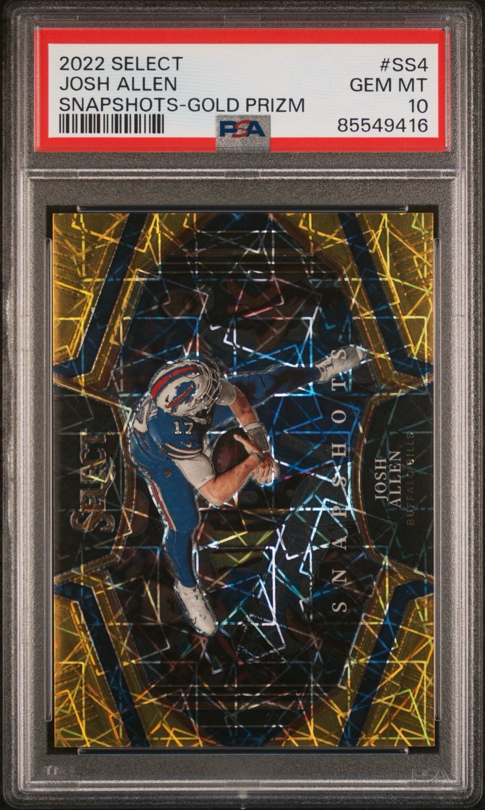 2022 Select Josh Allen Snapshots-Gold Prizm /10 #SS4 PSA 10
