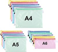 15 StüCk Dokumententasche A4+A5+A6, ReißVerschlusstasche Wasserdichte Mesh D