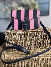 Jack Wills Mini Cross Body Shoulder Bag Blue/Pink Stripe