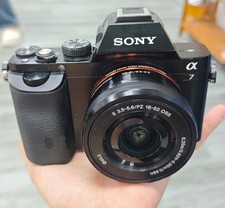 Black Sony Alpha A7 24.3MP Full Frame Mirrorless Digital Camera w/16-50mm Lens