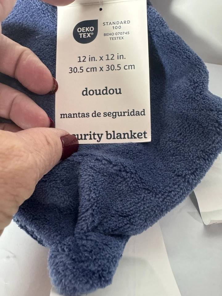 Cobertor de segurança azul náutico Gerber baleia de pelúcia Lovey bebê 12 polegadas - NOVO - Imagem 4 de 4