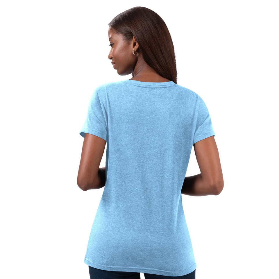 Camiseta para mujer G-III 4Her by Carl Banks azul claro Kevin Harvick cuello en V a presión Foto 2 de 4