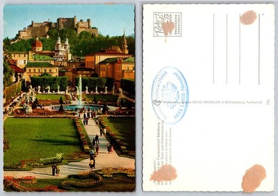 Continental Salzburg Austria Garden View Postcard