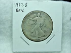 1917-S On Reverse Walking Liberty Half Dollar Cleaned