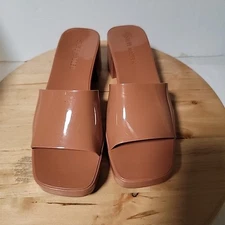 Steve Madden Harlin Brown Jelly Heeled Sandals Size 9 M