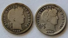 Lot Of Two 1898 Silver Barber Dimes