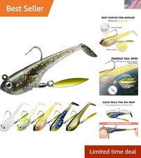 6 Count Pre-Rigged Soft Plastic Fishing Lures with Realistic Swim Action