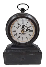 Lilys Home Vintage Inspired Grand Central Mantle Clock Battery Powered