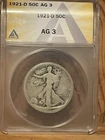 1921 D Walking Liberty Half Dollar ANAC AG3