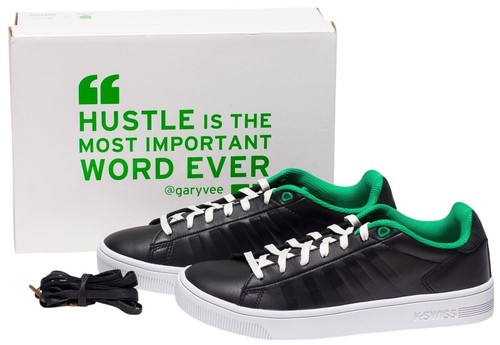 K-Swiss Court Frasco Gary V Men's Black/Kelly Green Low Top Shoe Size 12 - 第 1/11 張圖片