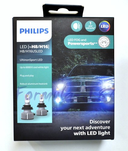 Philips UltinonSport LED White H8 Two Bulbs Head Light Low Beam Replacement Lamp - Picture 3 of 20