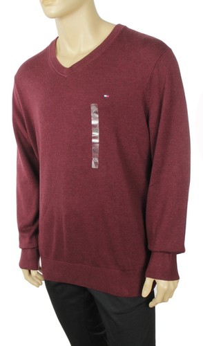 NUEVO SUÉTER TOMMY HILFIGER CUELLO EN V LIGERO SÓLIDO PIMA ALGODÓN - Imagen 2 de 4