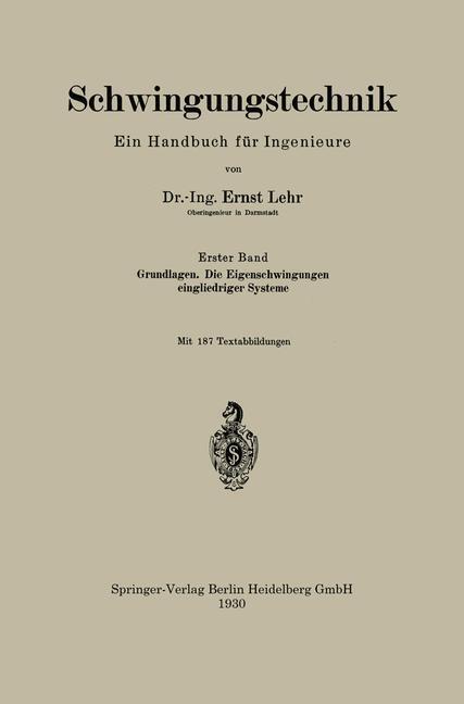 Thumbnail - Schwingungstechnik. Ein Handbuch Für Ingenieure | Buch | 9783662318768