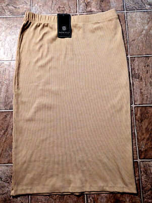 New Bagatelle Collection sz XL Long Ribbed Knit Skirt elastic waist midi 2329