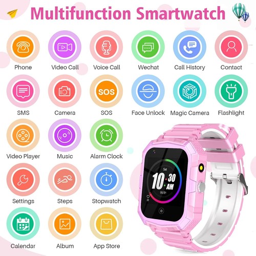 4G Kinder Smartwatch mit Telefonfunktion GPS SOS Videoanruf Kamera Armbanduhr - Zdjęcie 27 z 48