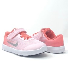 NIKE Kids Revolution 3 TDV Running Shoes Arctic Pink/Metallic Silver SizeUS 4C