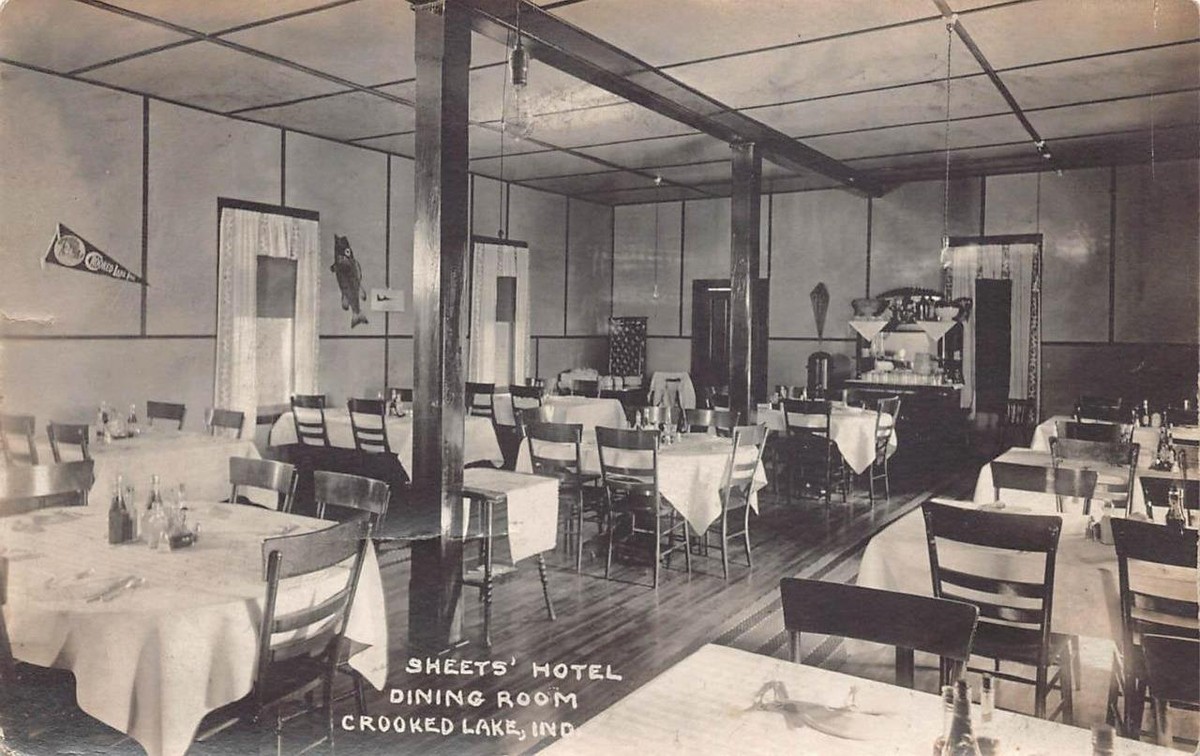 洋楽 Crooked Indiana Cartell Real Photo Postcard Indiana Angola North Shore Crooked Lake Posted