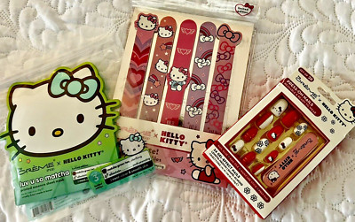 New Hello Kitty Beauty Bundle Lot Of 3 Limited Edition Nails Masks Files Cat