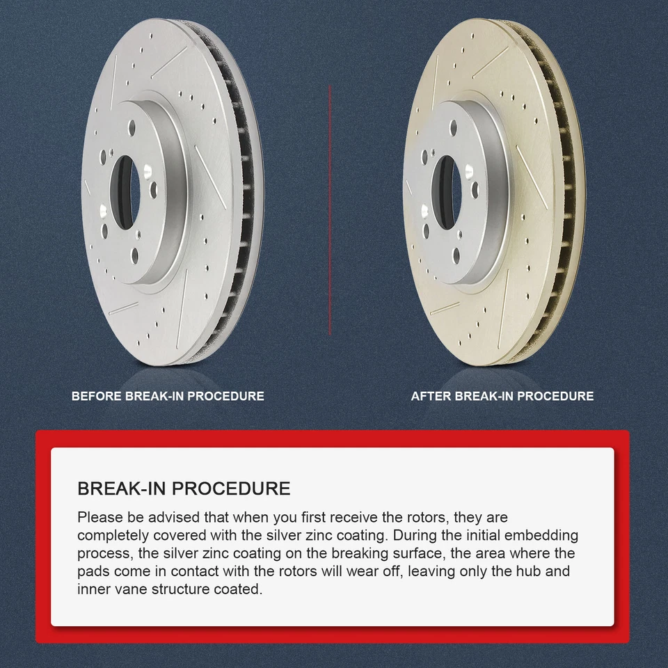 BRAKE ROTORS FRONT 300MM AND REAR 282 MM KIT FOR 1999 -2003 ACURA TL TYPE S - Изображение 4 из 4