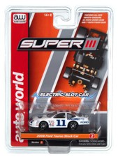Auto World Super III 2008 Ford Taurus Stock Car White HO Scale Slot Car