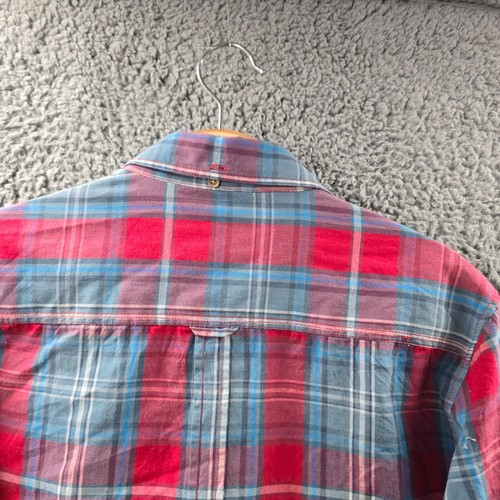 Cotton On Mens Casual Shirt Size S Red Blue Check Long Sleeve Collared Button-Up - Picture 11 of 16