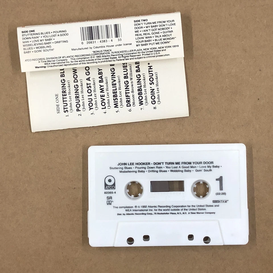 JOHN LEE HOOKER Cassette Tape Blues DONT TURN ME FROM YOUR DOOR 90s Reissue Foto 2 de 4