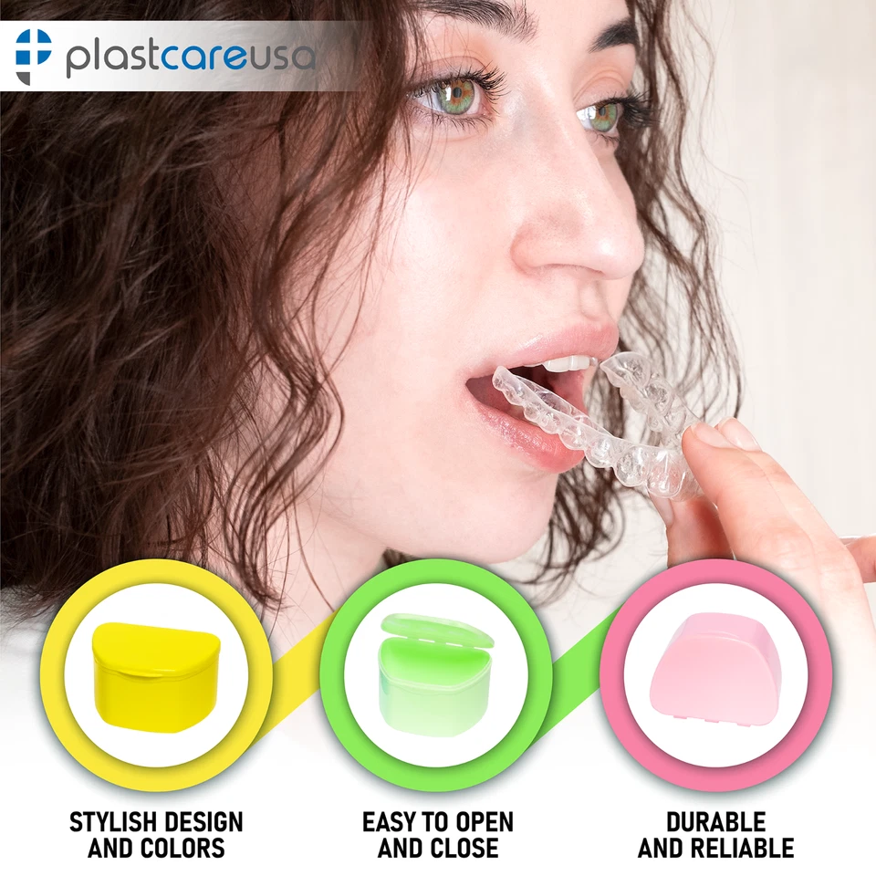 Paquete de 40 soportes de baño blancos para dentaduras postizas a granel para retenedores protectores dentales (sellados) Foto 4 de 4