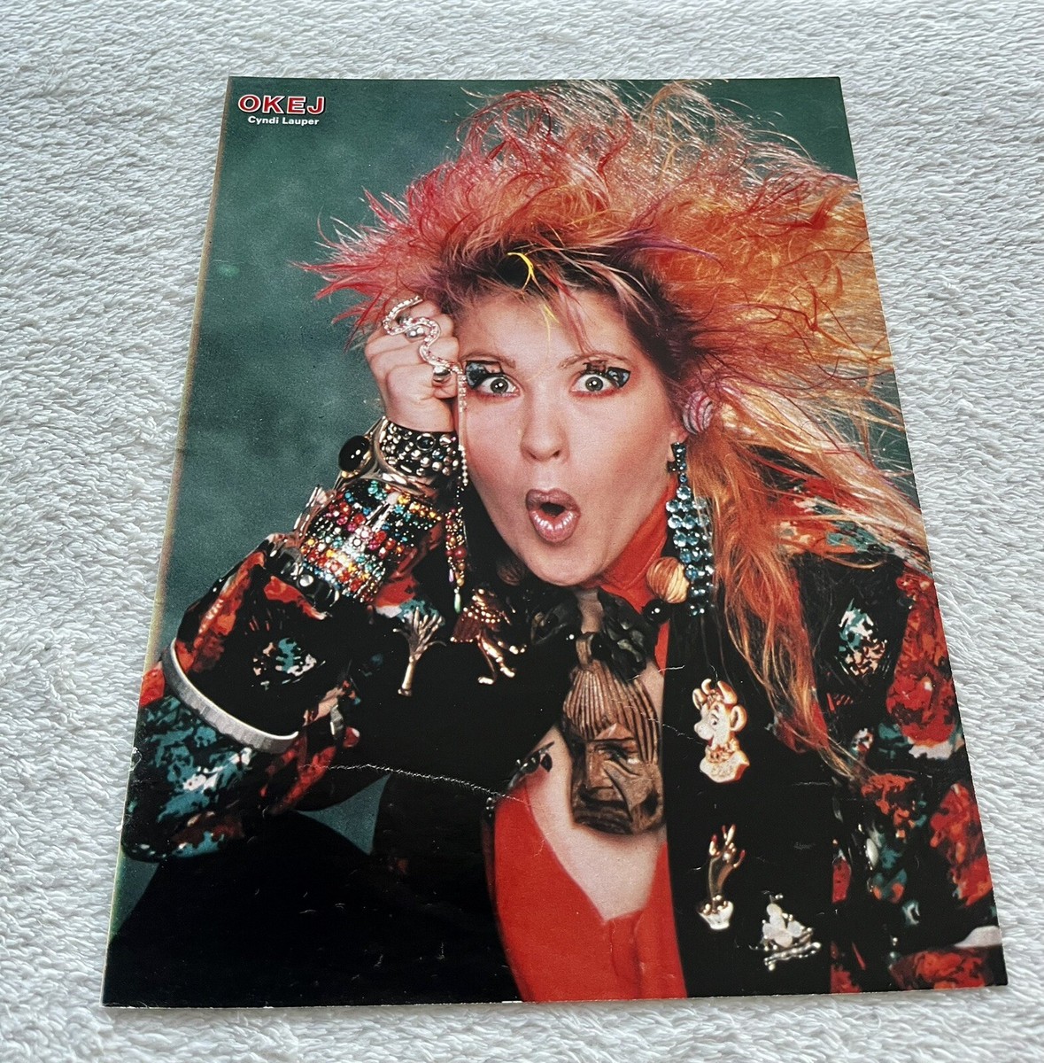 CYNDI LAUPER 1986 Clipping Poster 1980s Swedish magazine