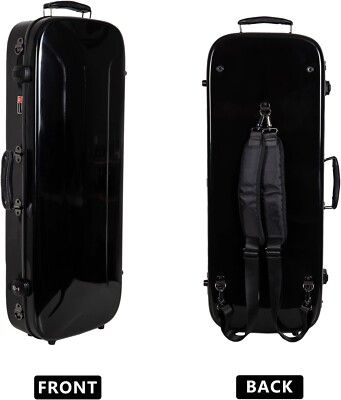 Crossrock Baritone Ukulele Case Hardshell with TSA Lock - 100% Fiberglass-Black