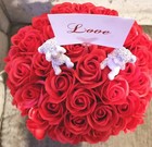 Valentines 50 red Soap Rose Bouquet in Box