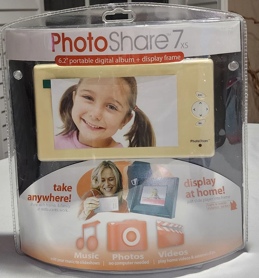 PhotoShare 7xl 7”Portable Digital Photo Album &Display Frame NEW, Sealed package - Image 3 of 4