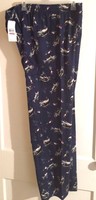 Mens Bass Fishing Lounge Pants Flannel Size Xl Guide Series Navy Blue Lures