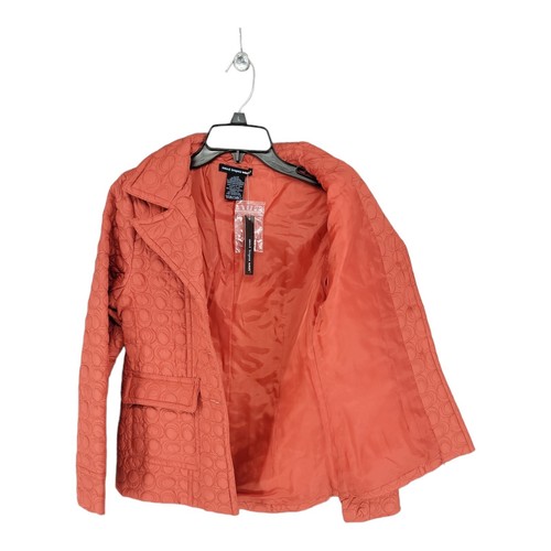 Saint Tropez West Womens Jacket Quilted Small Button Up Orange Casual New - Picture 5 of 10