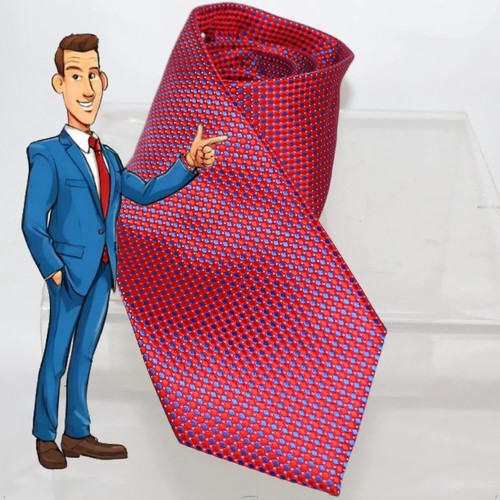 New Men's Mario Lorenzi Tie Red Geometric 61" L x 3.5" W Made in China NWOT