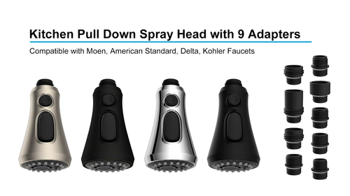 Kitchen Faucet Spray Head 3-Mode Pull Down Out Nozzle Sprayer Replacement Parts - Video 1 of 1